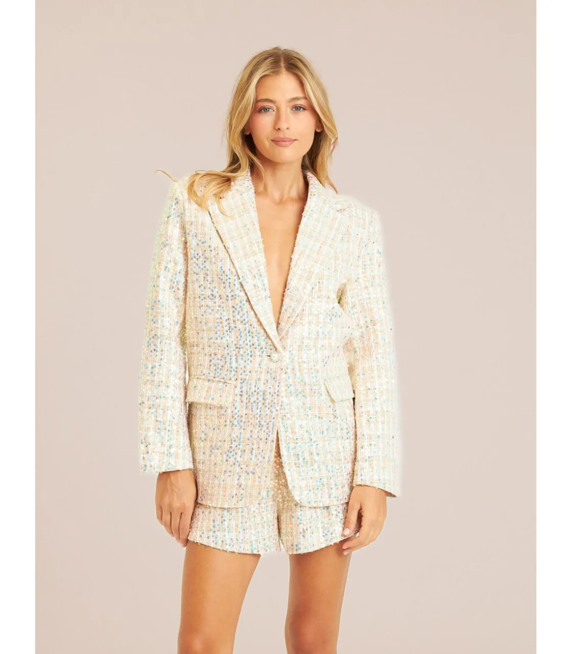 Alma en Pena Chaquetas|BLAZER CUADROS LENTEJUELAS