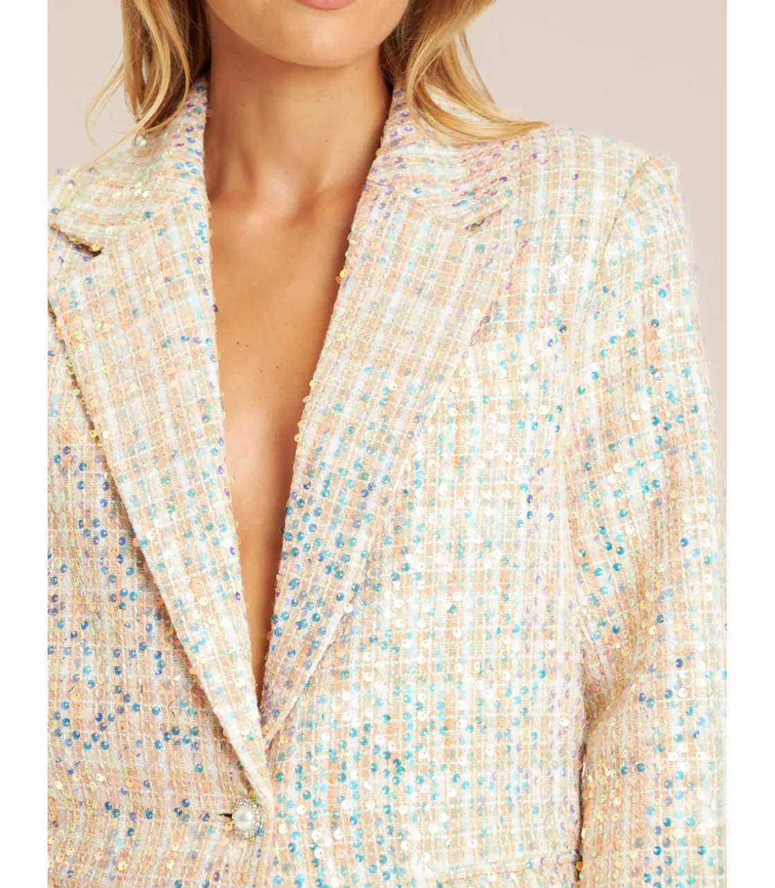 Alma en Pena Chaquetas|BLAZER CUADROS LENTEJUELAS
