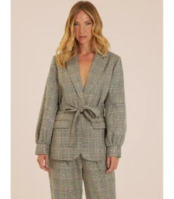 Alma en Pena Chaquetas|BLAZER DETALLES BRILLANTES CUADROS