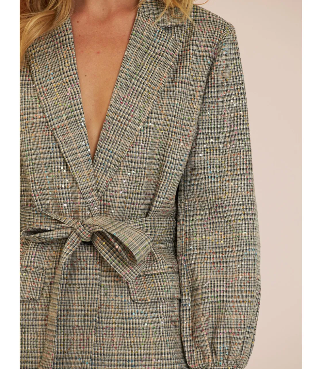 Alma en Pena Chaquetas|BLAZER DETALLES BRILLANTES CUADROS