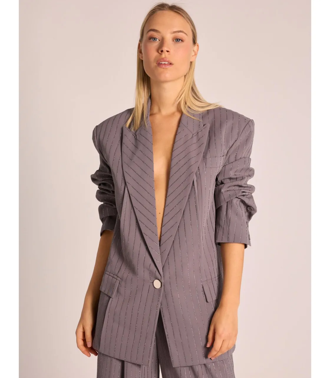 Alma en Pena Chaquetas|BLAZER RAYA DIPLOMÁTICA BRILLOS