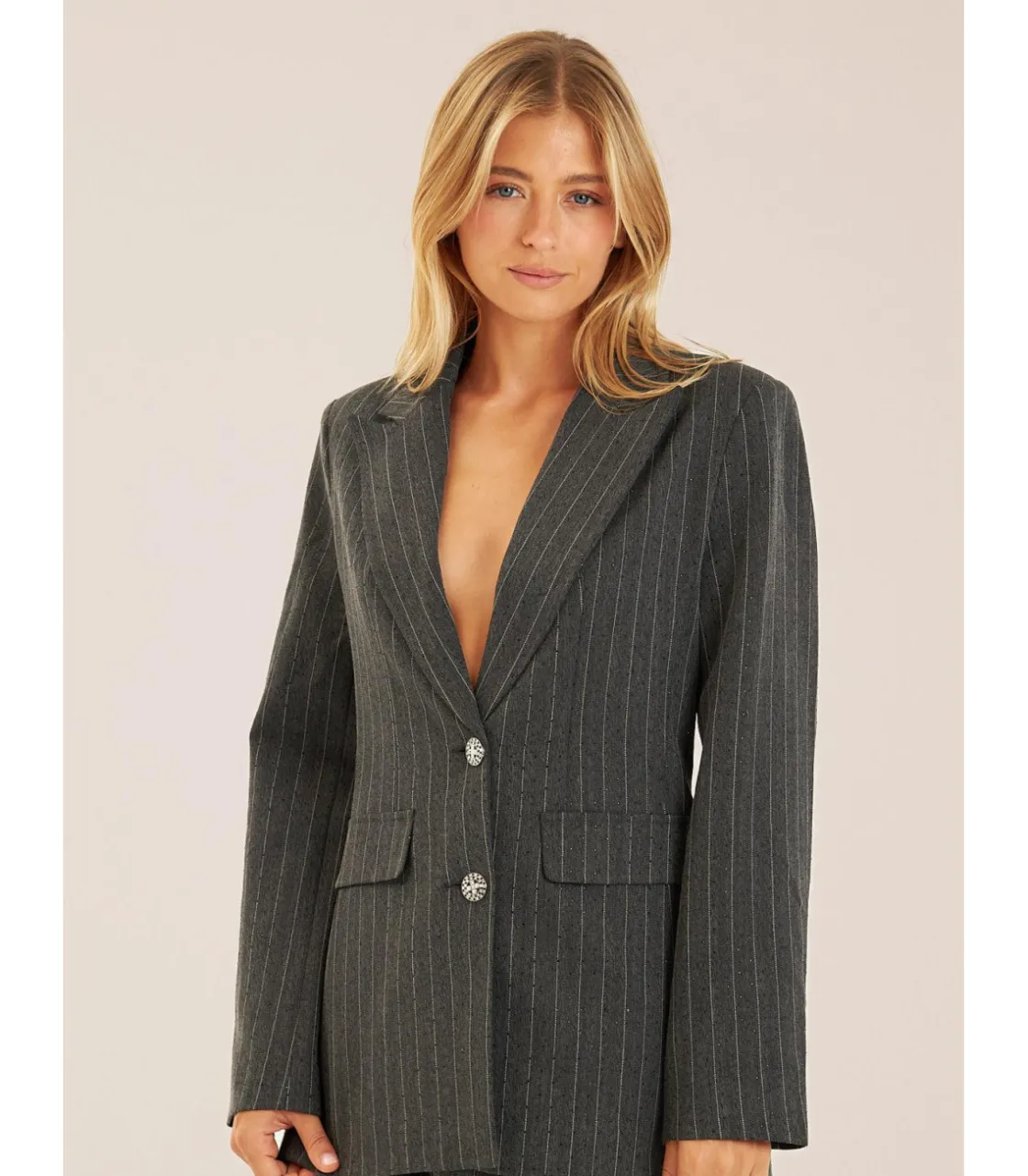 Alma en Pena Chaquetas|BLAZER RAYA DIPLOMÁTICA DETALLES