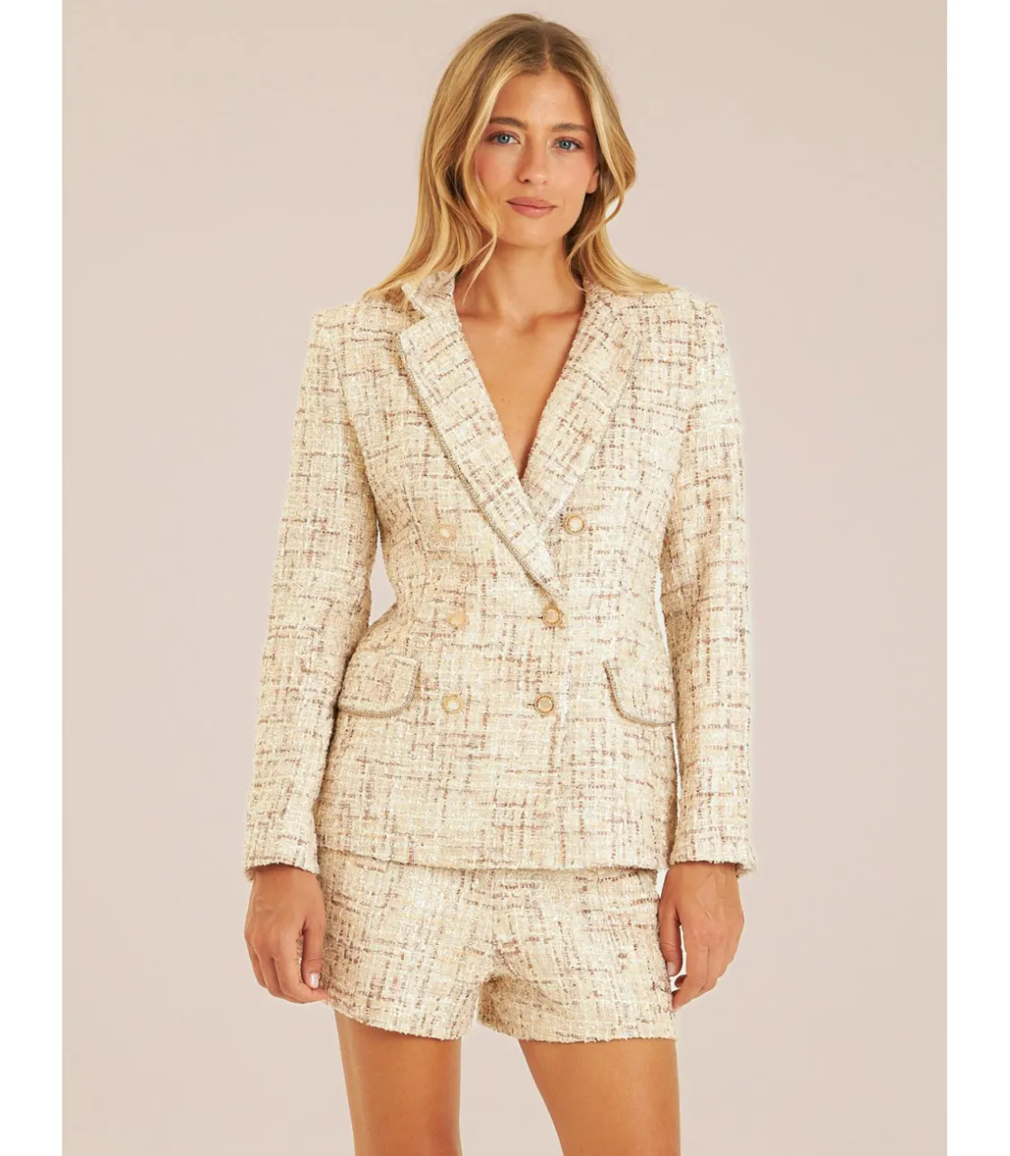 Alma en Pena Chaquetas|BLAZER TEXTURA BOTONES JOYA