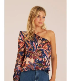 Alma en Pena Camisas|BLUSA ESTAMPADA ASIMÉTRICA