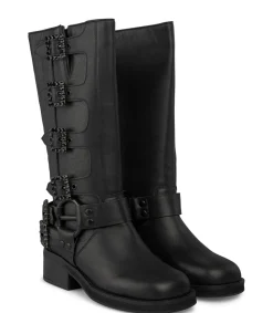 Alma en Pena Botas Planas|BOTA BIKER CON PEDRERÍA