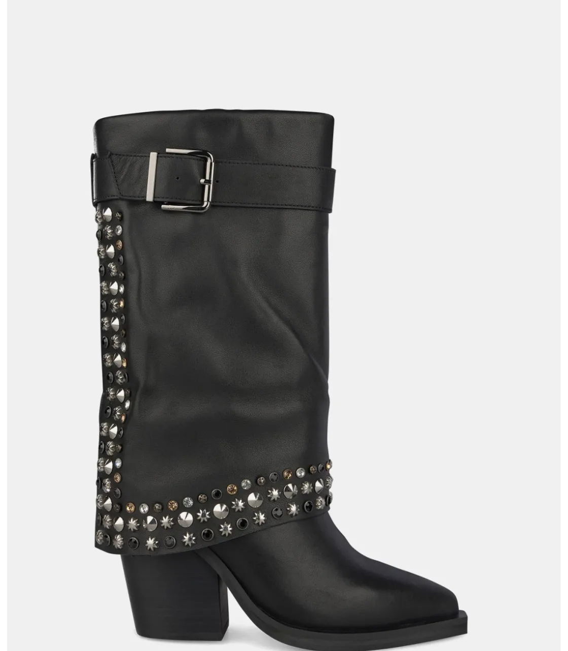 Alma en Pena Botas De Tacón|BOTA CON TACHUELAS Y HEBILLA