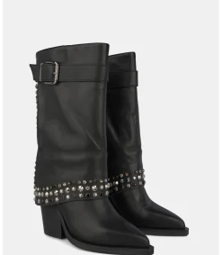 Alma en Pena Botas De Tacón|BOTA CON TACHUELAS Y HEBILLA