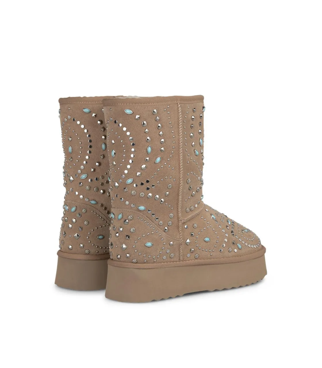 Alma en Pena Botines Planos|BOTA DE PELO CON TACHAS