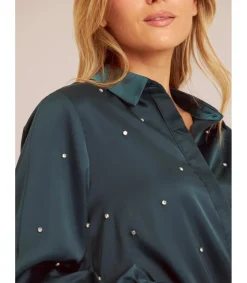 Alma en Pena Camisas|CAMISA SATINADA PEDRERÍA