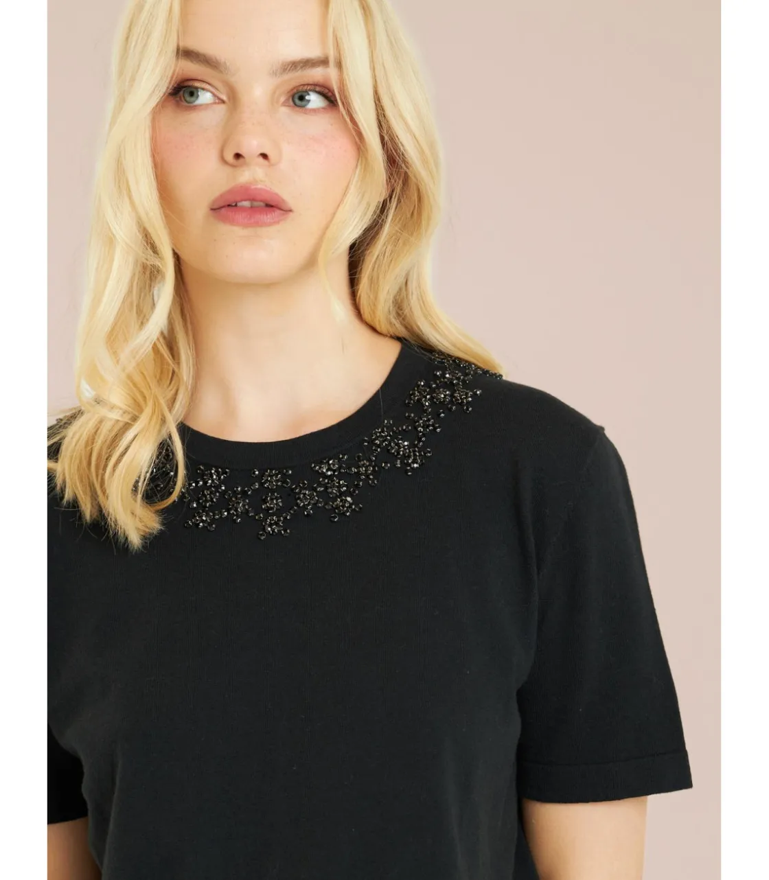 Alma en Pena Camisas|CAMISETA CON CUELLO PEDRERÍA