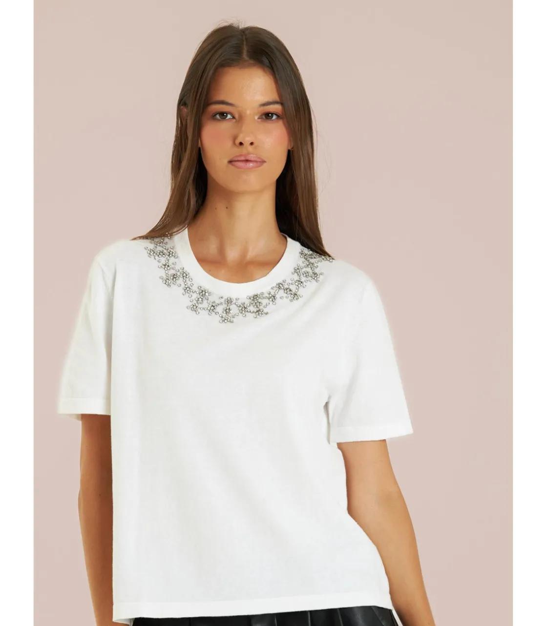 Alma en Pena Camisas|CAMISETA CON CUELLO PEDRERÍA