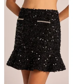 Alma en Pena Faldas|FALDA MINI CON LENTEJUELAS