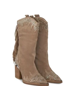 Alma en Pena Botas De Tacón|MEDIA BOTA BRILLANTE FLECOS