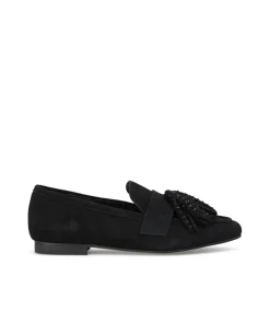 Alma en Pena Zapatos Planos|MOCASÍN BORLAS CON PEDRERÍA