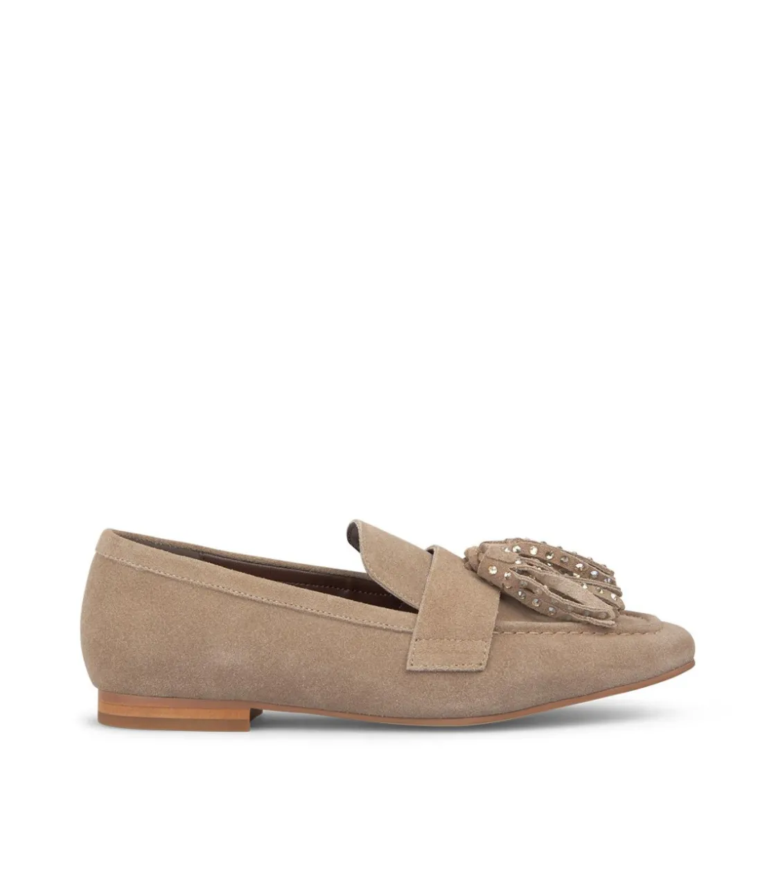 Alma en Pena Zapatos Planos|MOCASÍN BORLAS CON PEDRERÍA