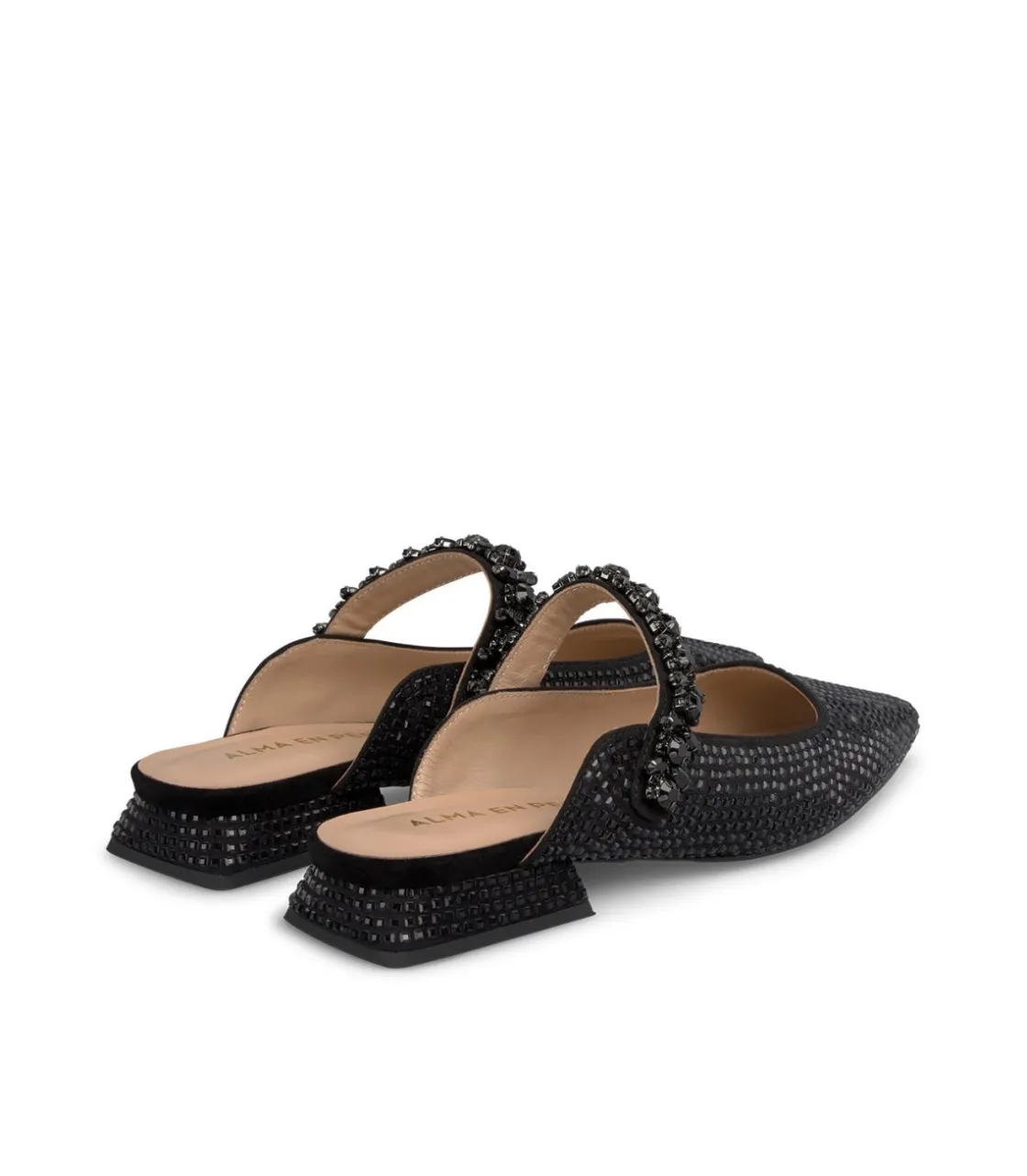 Alma en Pena Zapatos Planos|MULE CON PEDRERÍA