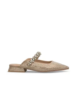 Alma en Pena Zapatos Planos|MULE CON PEDRERÍA