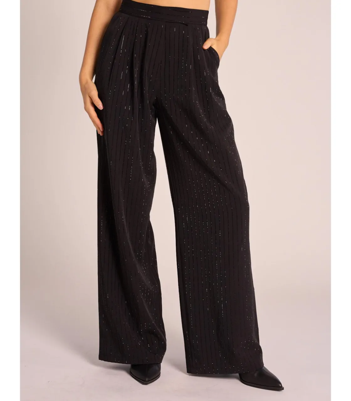 Alma en Pena Pantalones|PANTALÓN RECTO RAYAS PEDRERÍA