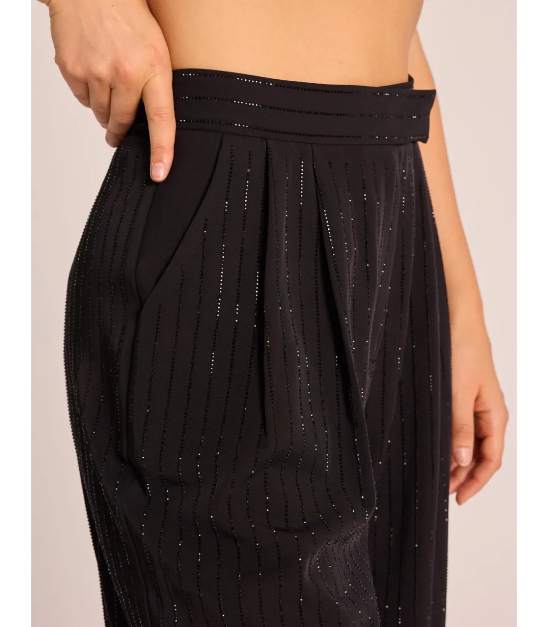 Alma en Pena Pantalones|PANTALÓN RECTO RAYAS PEDRERÍA
